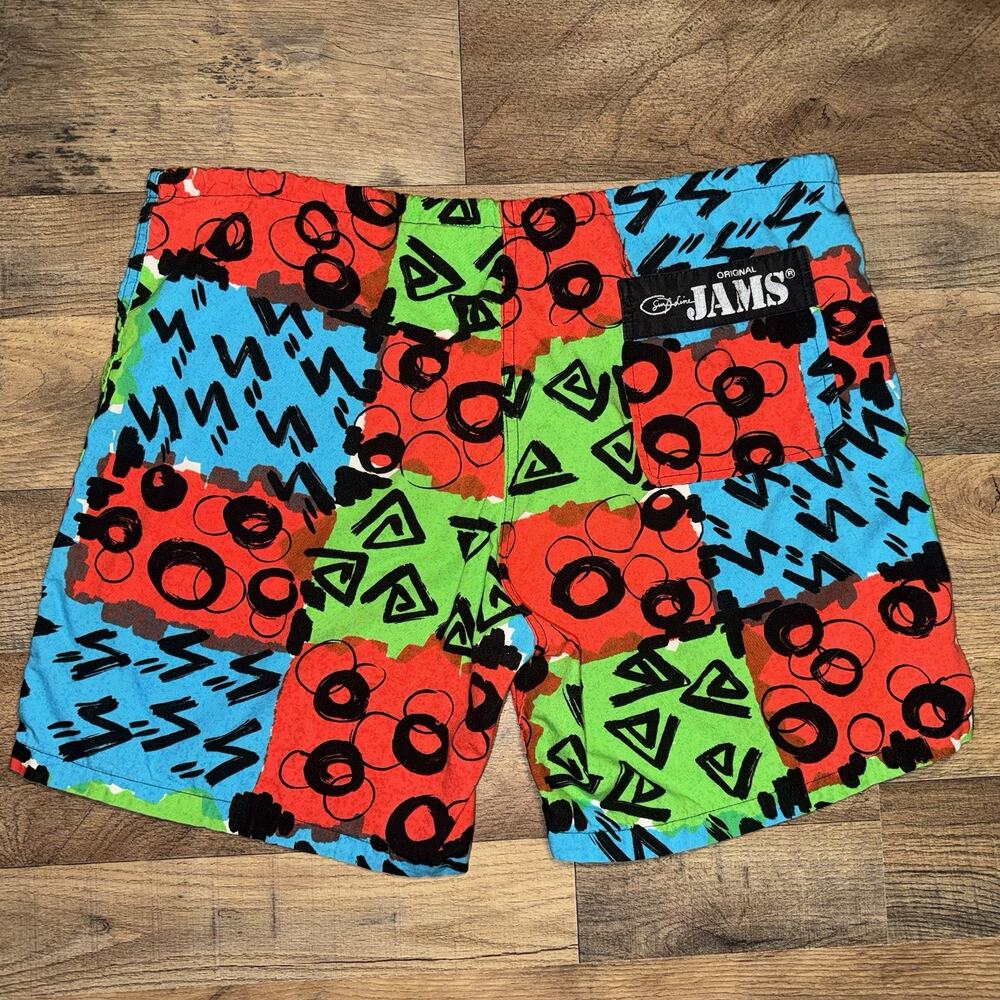Vintage Surf Line Jams‎ Shorts Mens Medium Colorful Made in USA 80s 90s